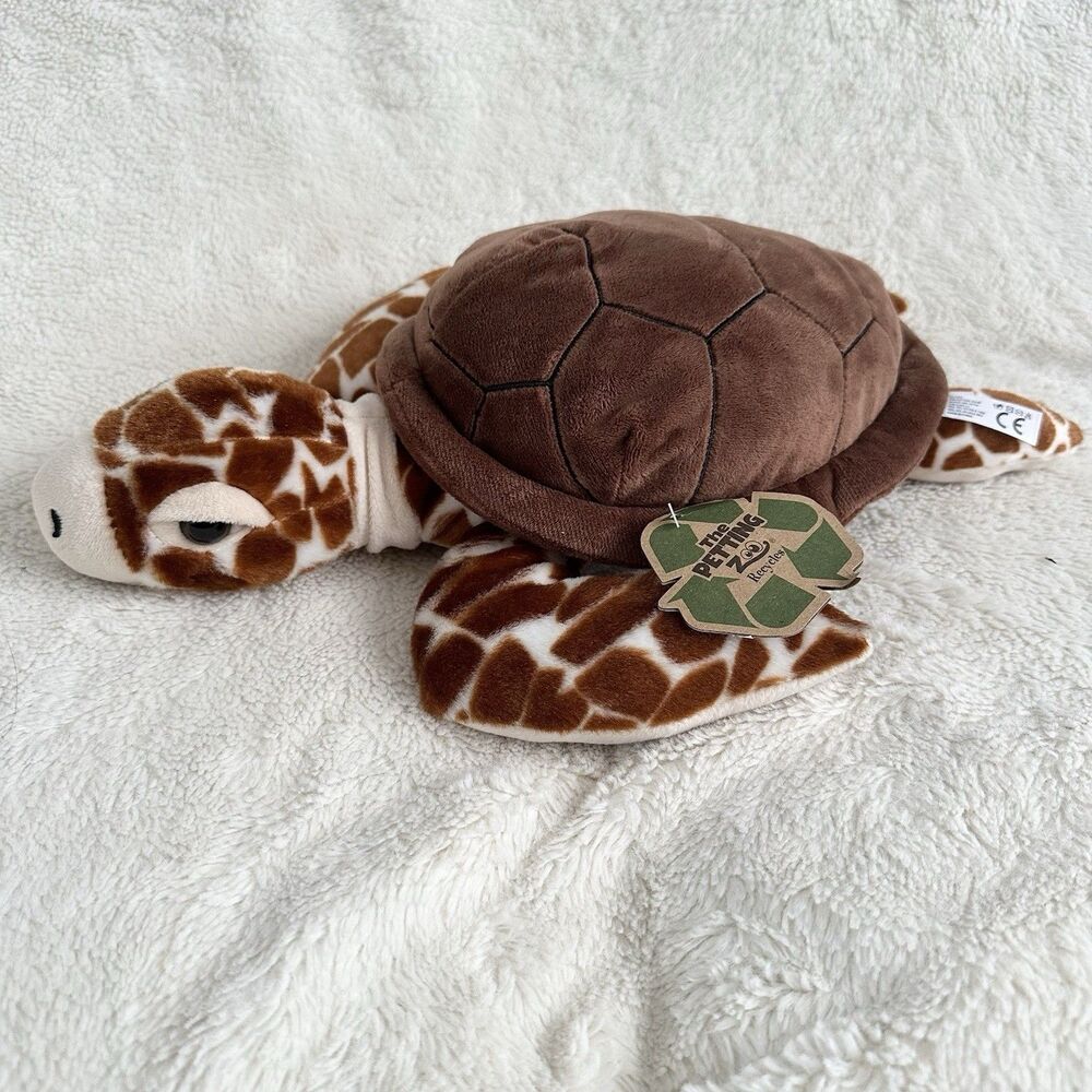 The Petting Zoo Brown Sea Turtle Plush Soft Toy Stuffed Animal